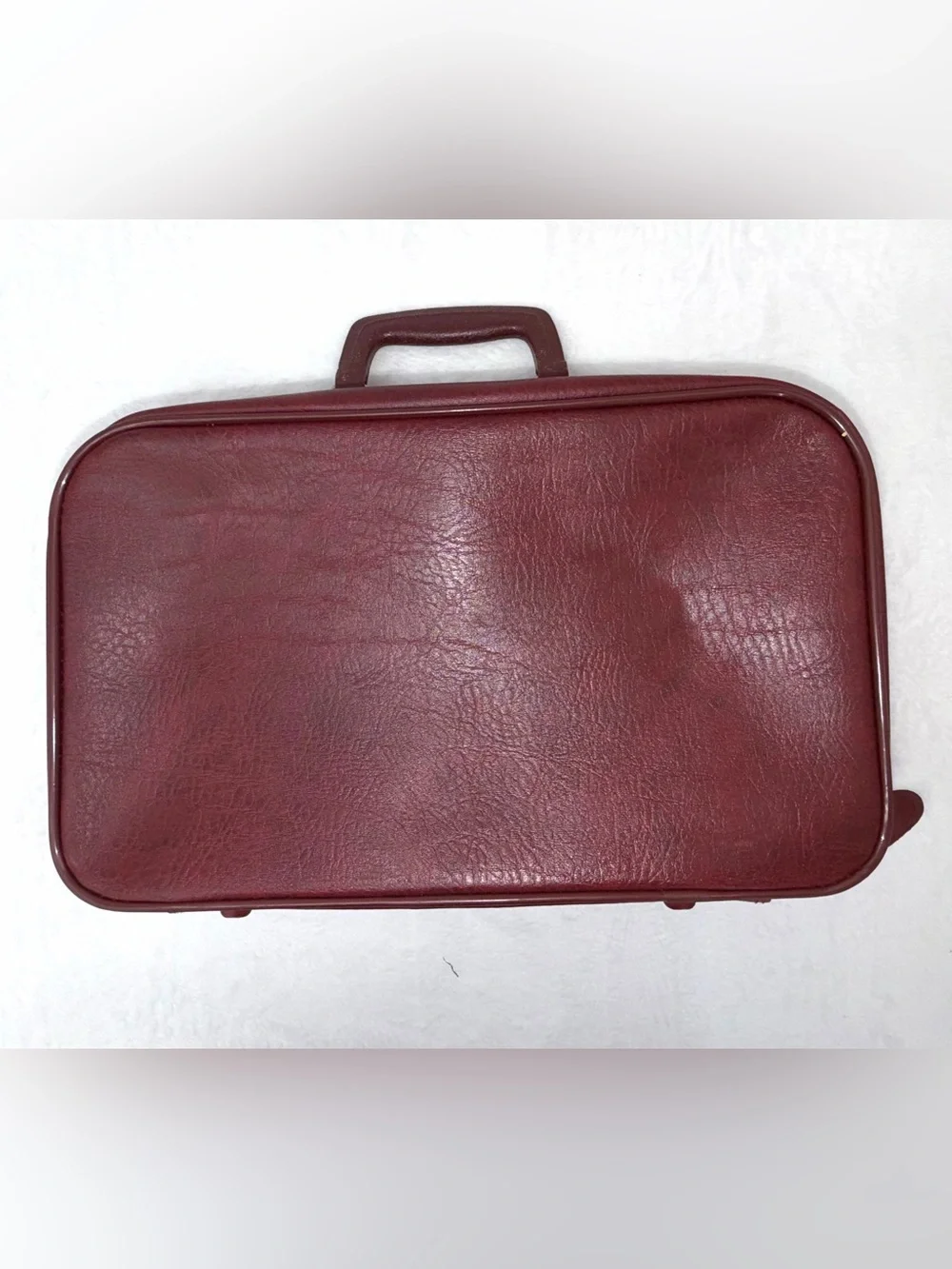 Vintage Peter's Bag Corp Burgundy Faux Leather Briefcase Luggage Attache Case